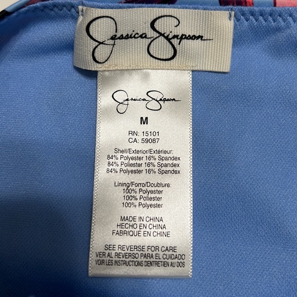 NWT Jessica Simpson Windy Palms Multi Lilac Bikini Top and Bottom M/L - Picture 10 of 11